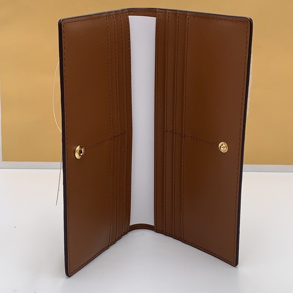 Michael Kors Reed Large Bifold Pebbled Leather Snap Wallet Card Case  Luggage - Picture 8 of 12